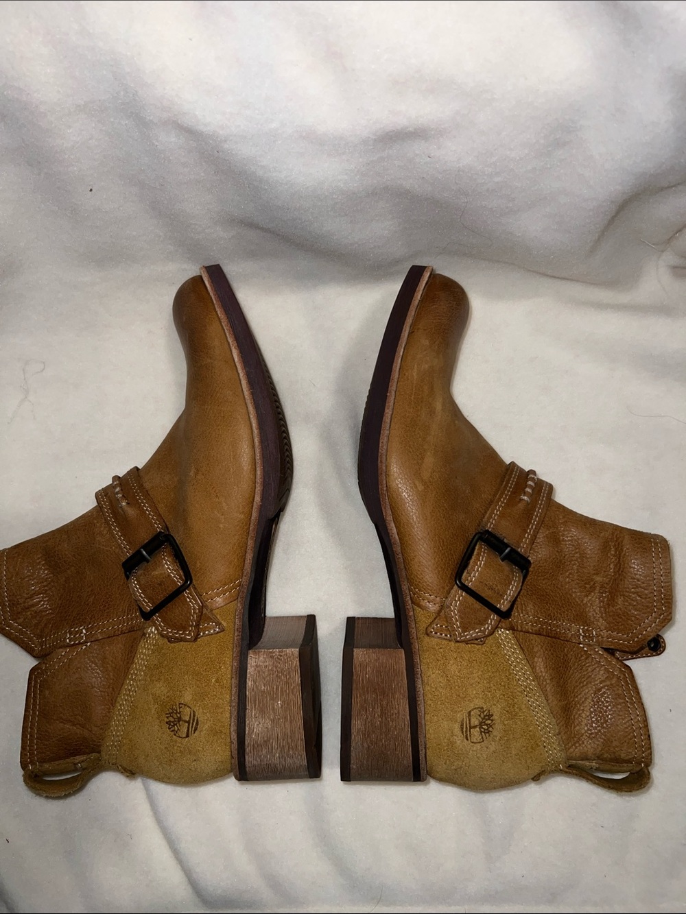 Timberland Chestnut Brown Leather Ankle Booties with Side Buckle - Picture 7 of 11
